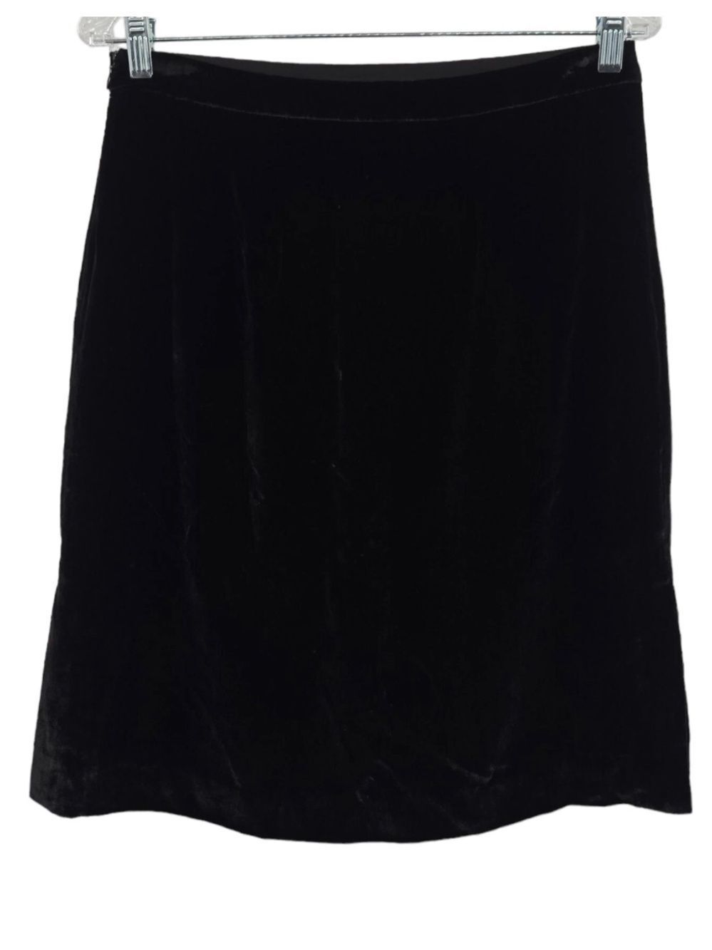 Madewell Women's Velvet Silk-Blend Side zipper -Slit Skirt Black Size 10